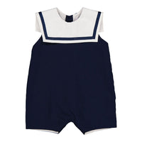 Kidiwi Navy Cotton Pique Viperine Romper
