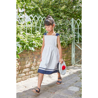 Kidiwi White Cotton Pique Sidonie Pinafore Dress