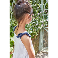 Kidiwi White Cotton Pique Sidonie Pinafore Dress