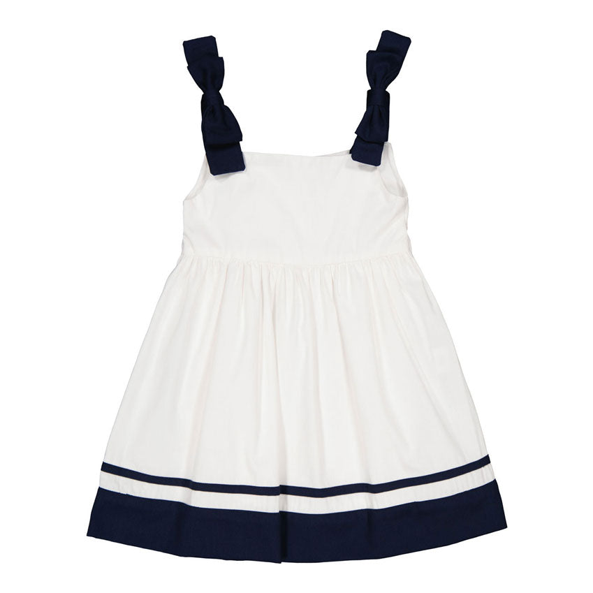 Kidiwi White Cotton Pique Sidonie Pinafore Dress