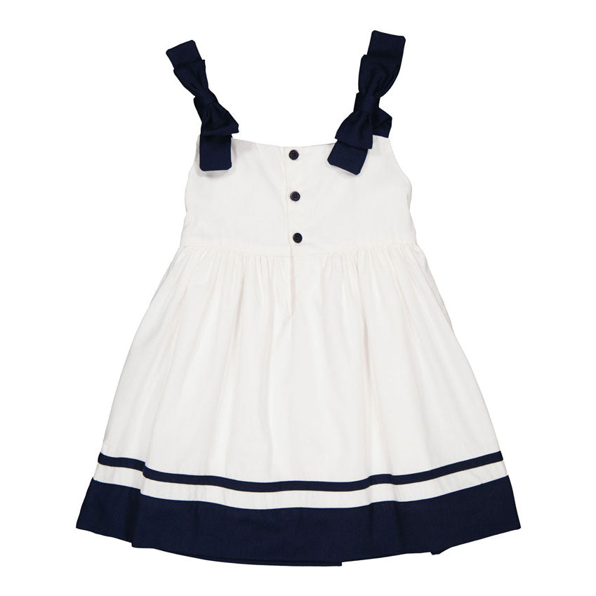 Kidiwi White Cotton Pique Sidonie Pinafore Dress