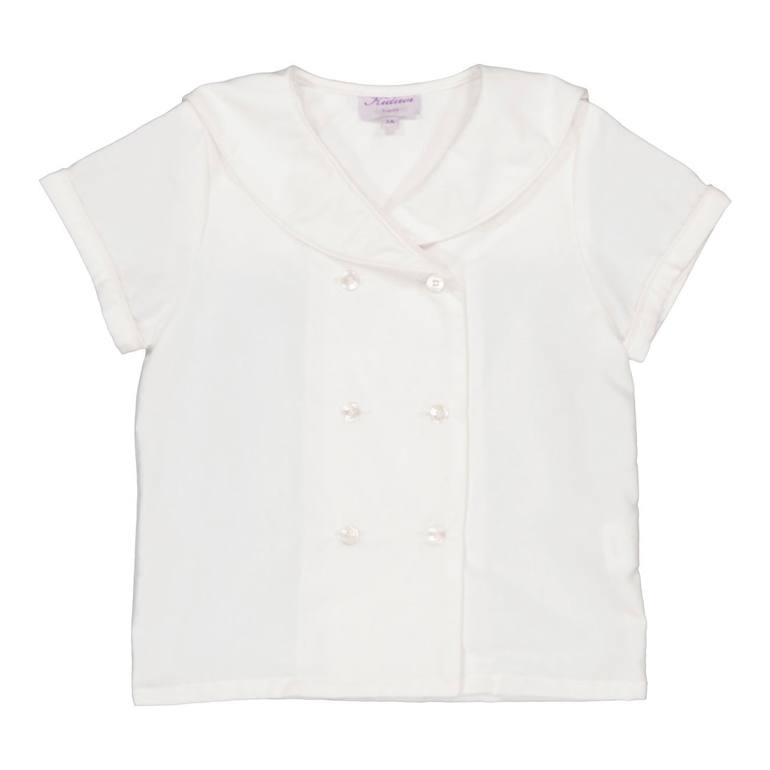 Kidiwi White Cotton Pique Ambroise Sailor Shirt