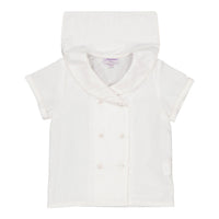 Kidiwi White Cotton Pique Ambroise Sailor Shirt