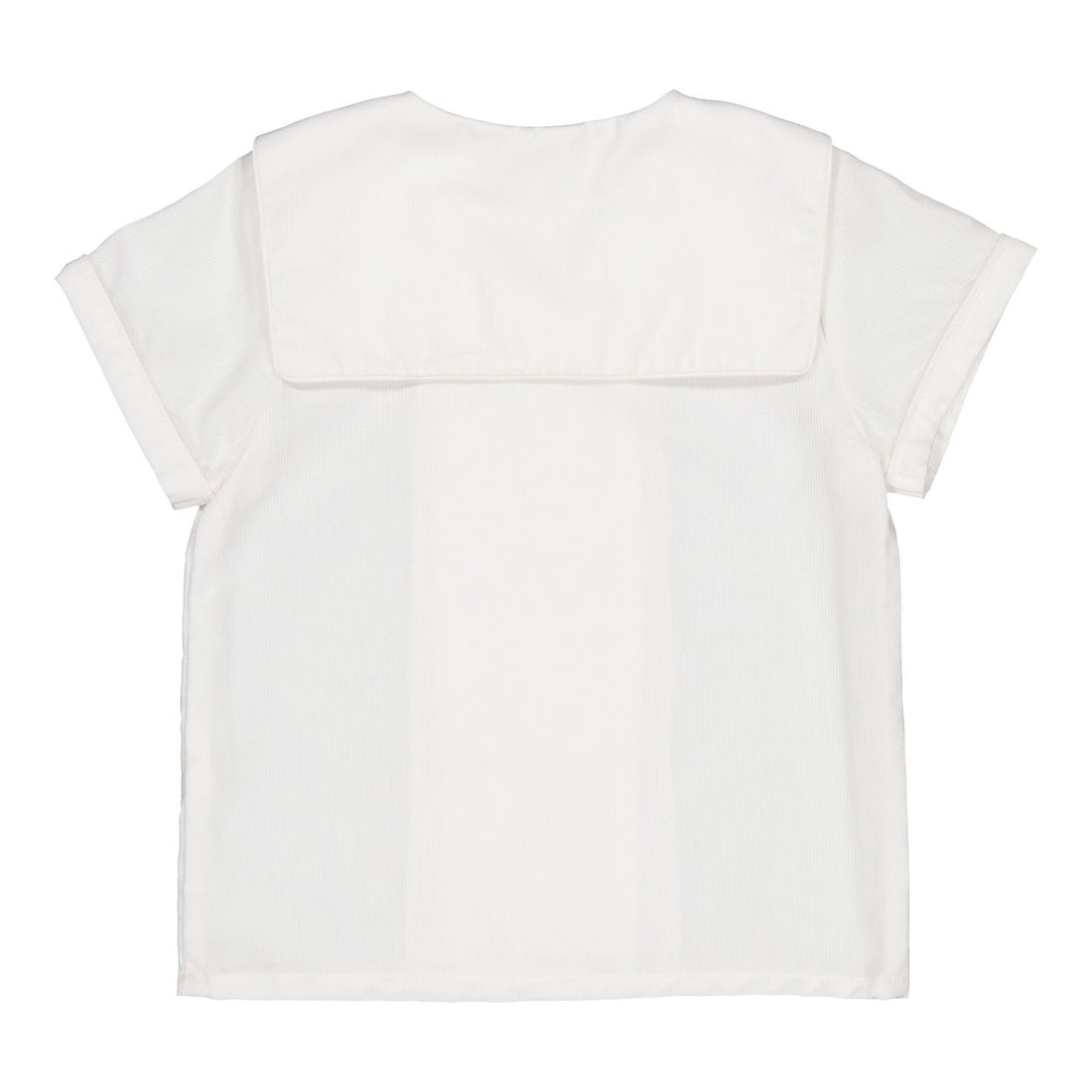 Kidiwi White Cotton Pique Ambroise Sailor Shirt