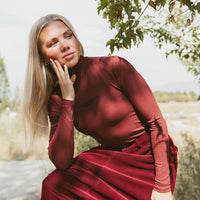 ELEMENTS Maroon Chest Logo Turtleneck