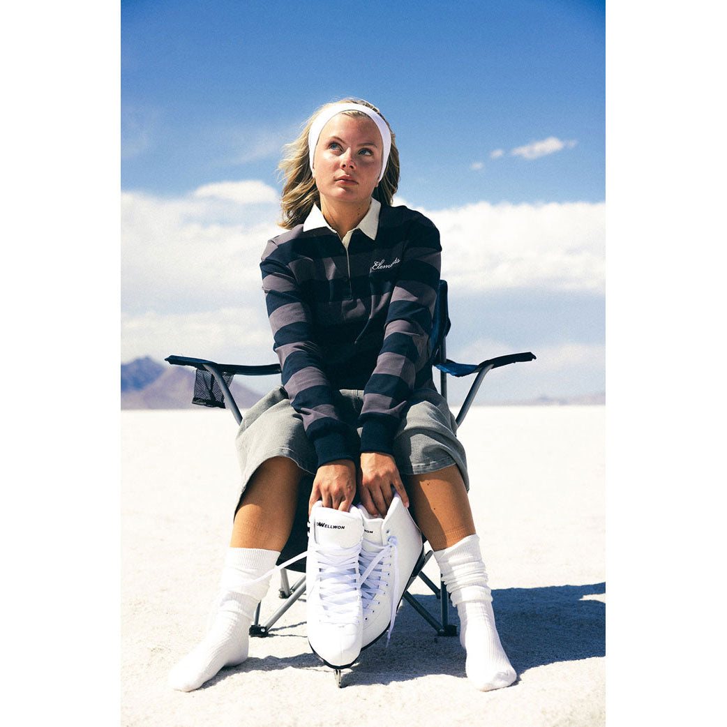 Elements Gray Striped Collar Sweatshirt