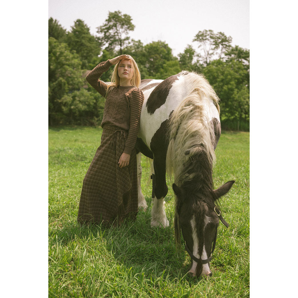 Ava and Lu Brown Chunky Sweater