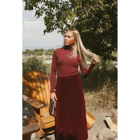 ELEMENTS Maroon Corduroy Maxi Skirt