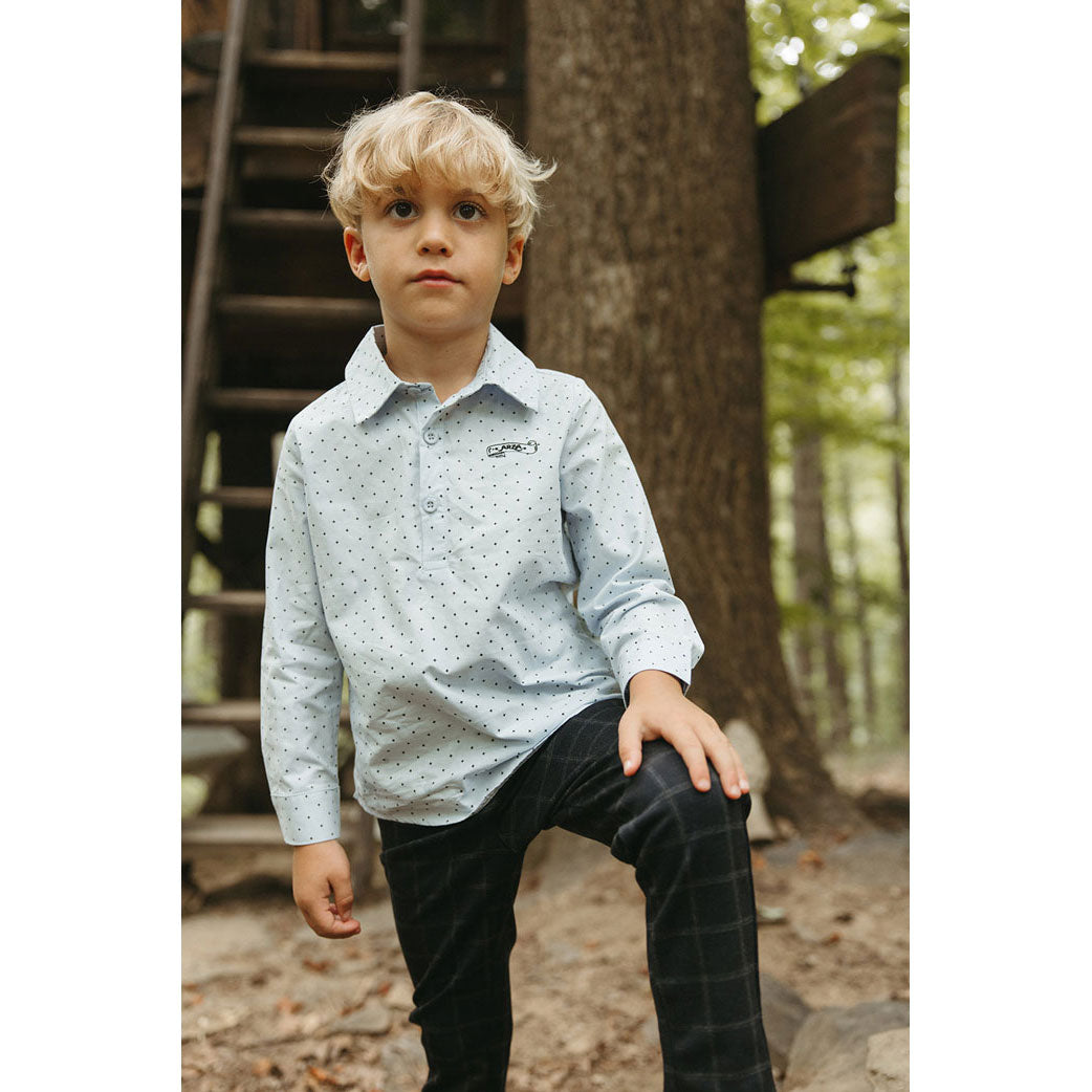 Arza Blue Star Half Placket Shirt