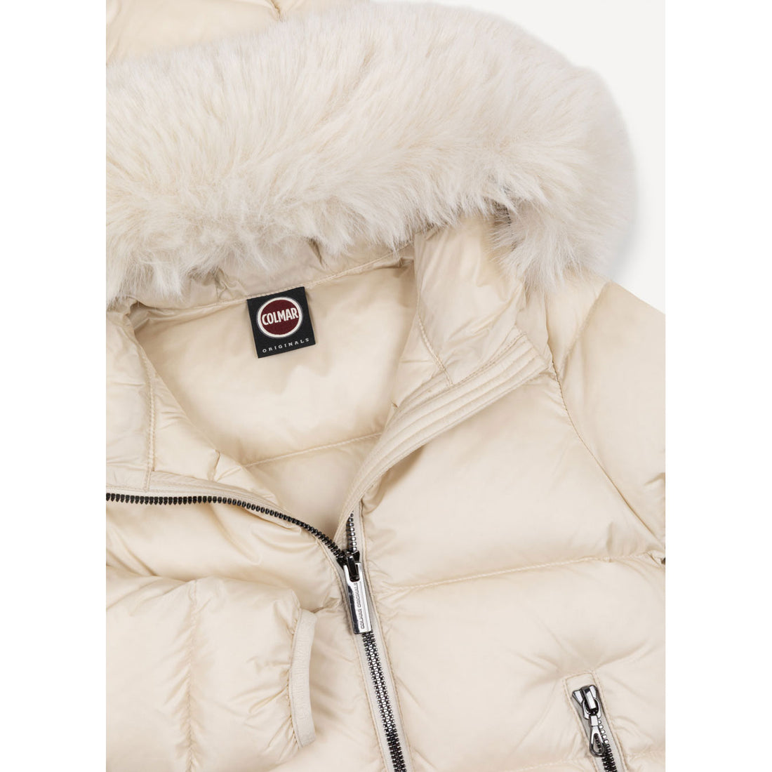 Colmar Nude Faux Fur Hooded Baby Jacket