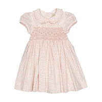 Kidiwi Daisy Pink Print Petronille, Smocked Dress