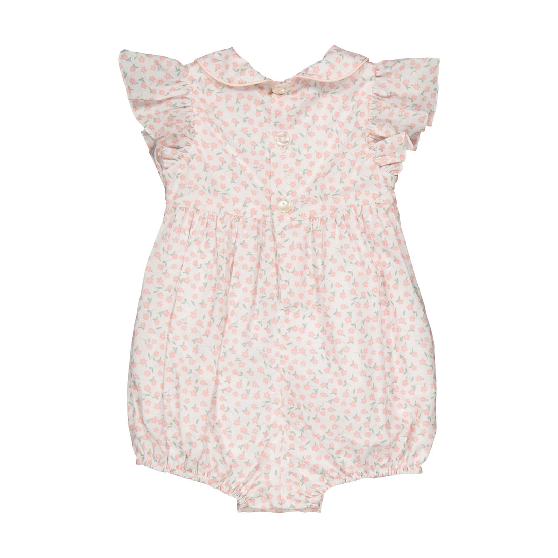 Kidiwi Daisy Pink Print Julyne, Smocked Romper