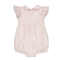Kidiwi Daisy Pink Print Julyne, Smocked Romper