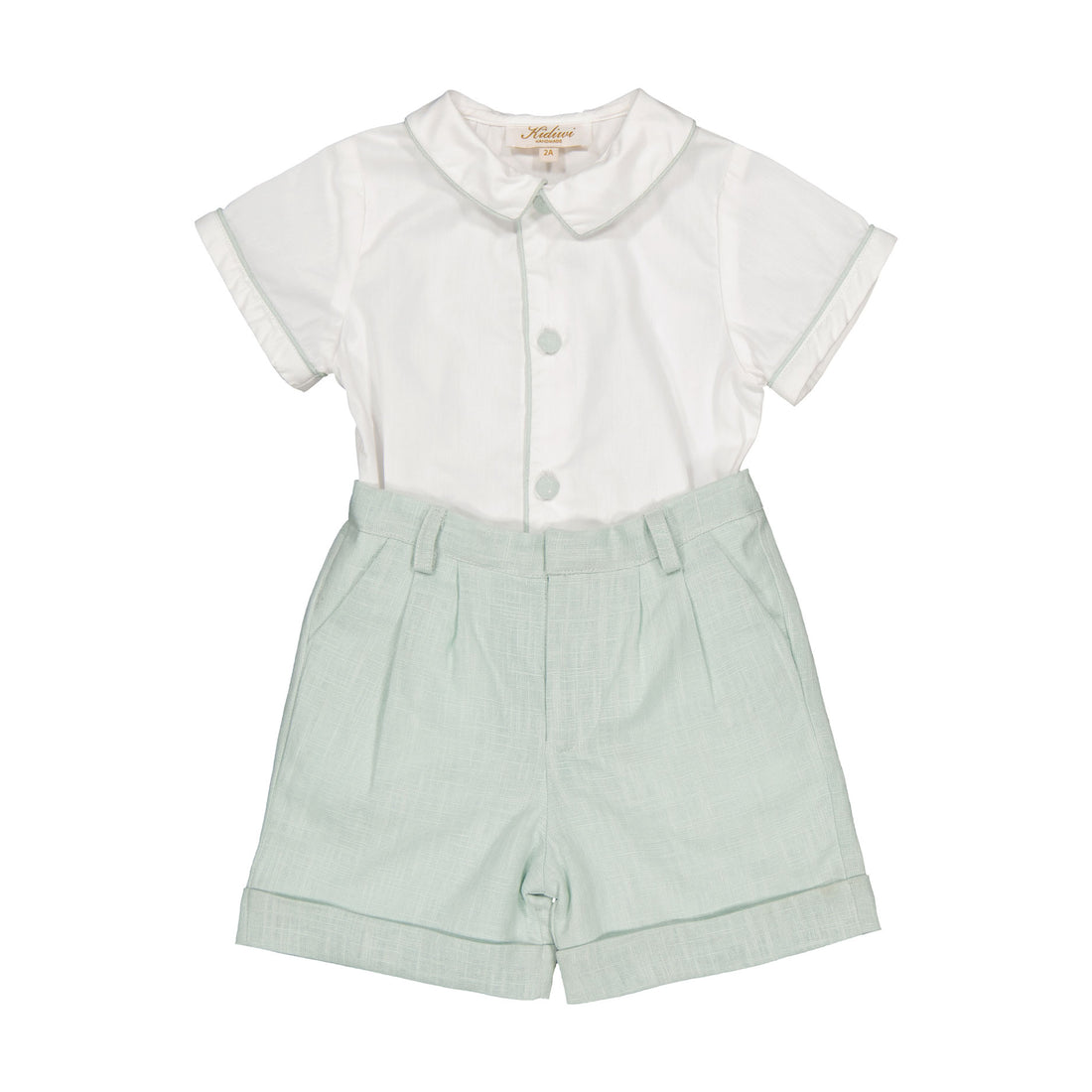 Kidiwi Mint Linen Adam Shorts