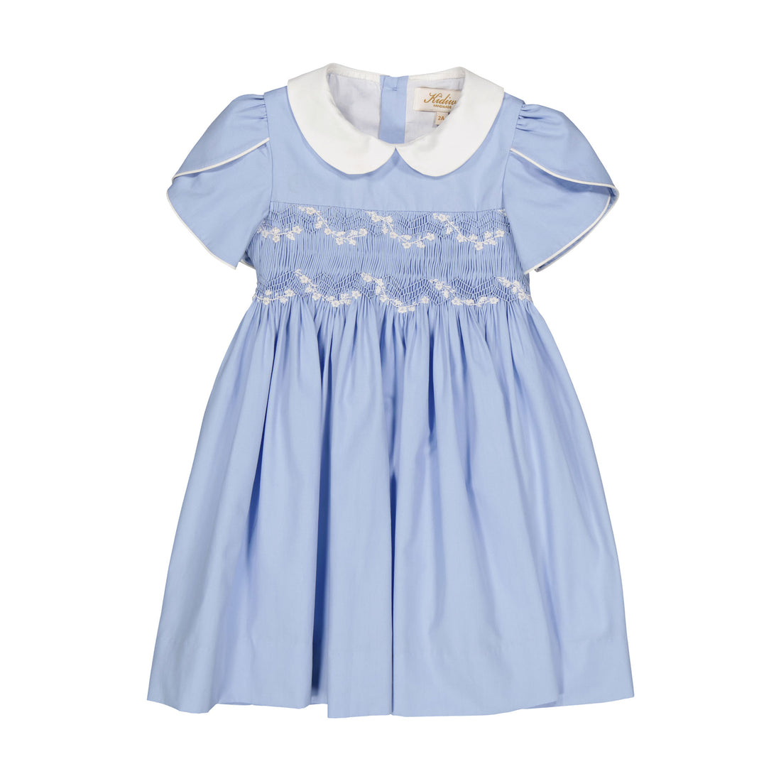 Kidiwi Cornflower Poplin Clemence Smocked Dress