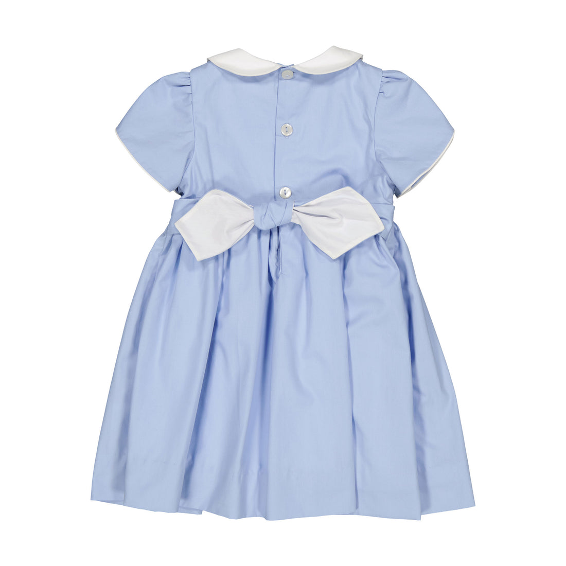 Kidiwi Cornflower Poplin Clemence Smocked Dress