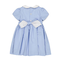Kidiwi Cornflower Poplin Clemence Smocked Dress