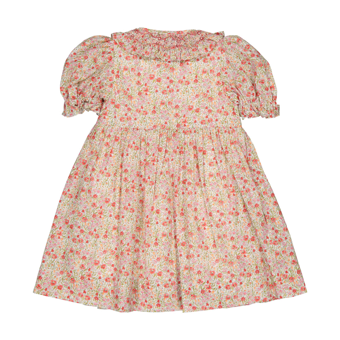 Kidiwi Ditsy Red Print Adeline Smocked Dress