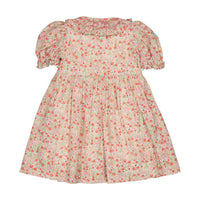 Kidiwi Ditsy Red Print Adeline Smocked Dress