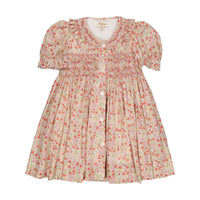 Kidiwi Ditsy Red Print Adeline Smocked Dress