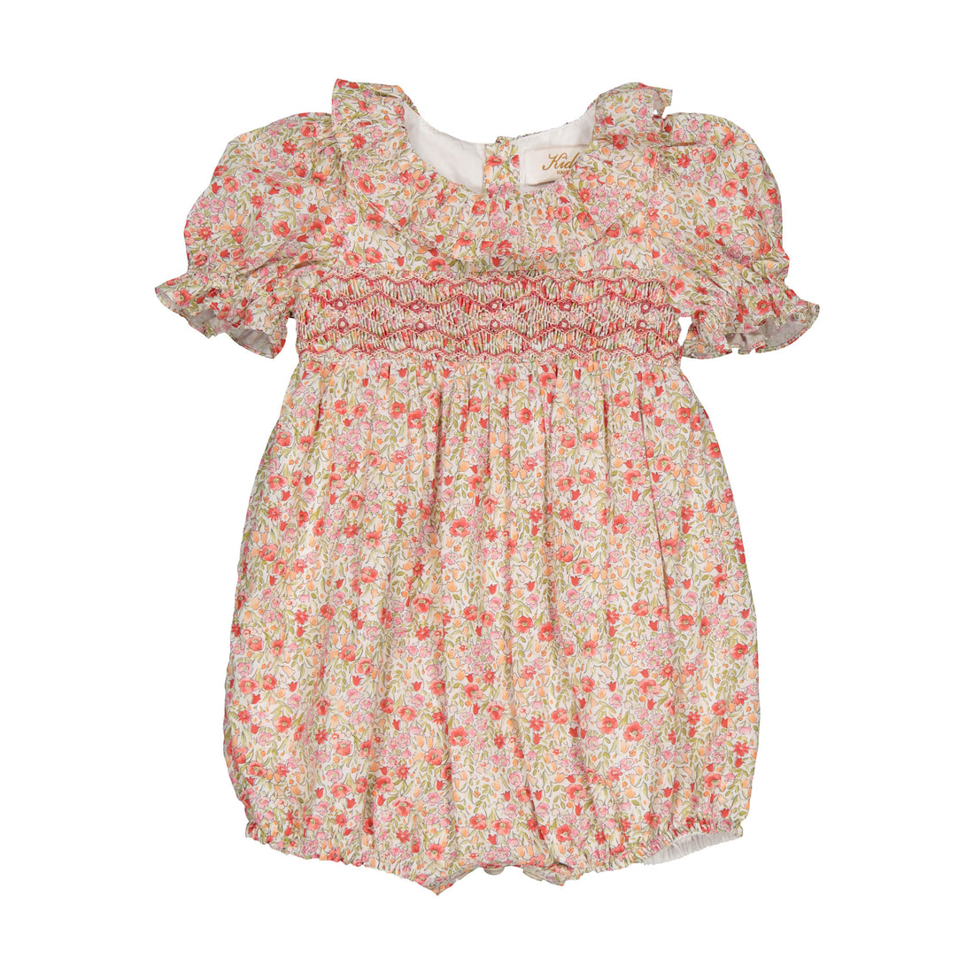 Kidiwi Ditsy Red Print Anthea Smocked Romper
