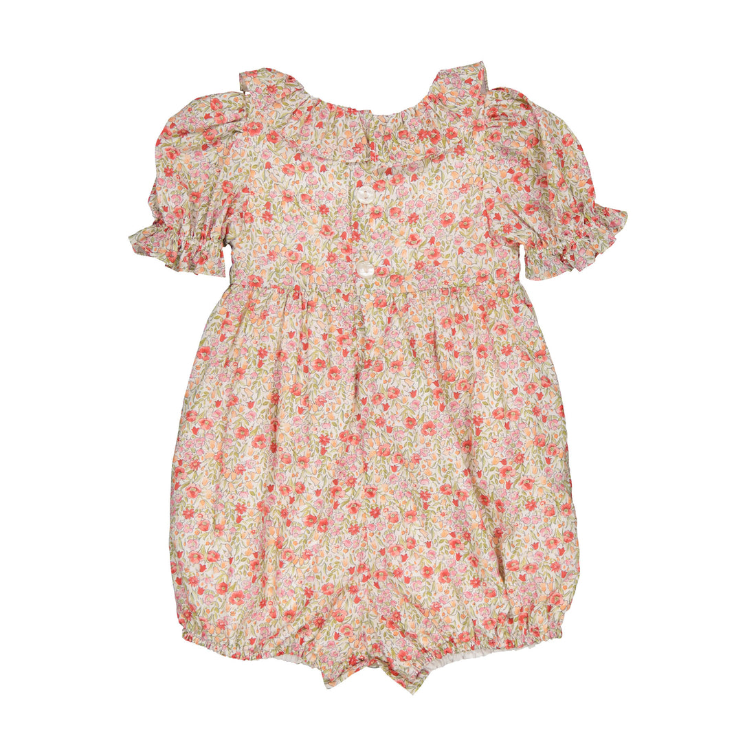 Kidiwi Ditsy Red Print Anthea Smocked Romper
