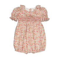 Kidiwi Ditsy Red Print Anthea Smocked Romper