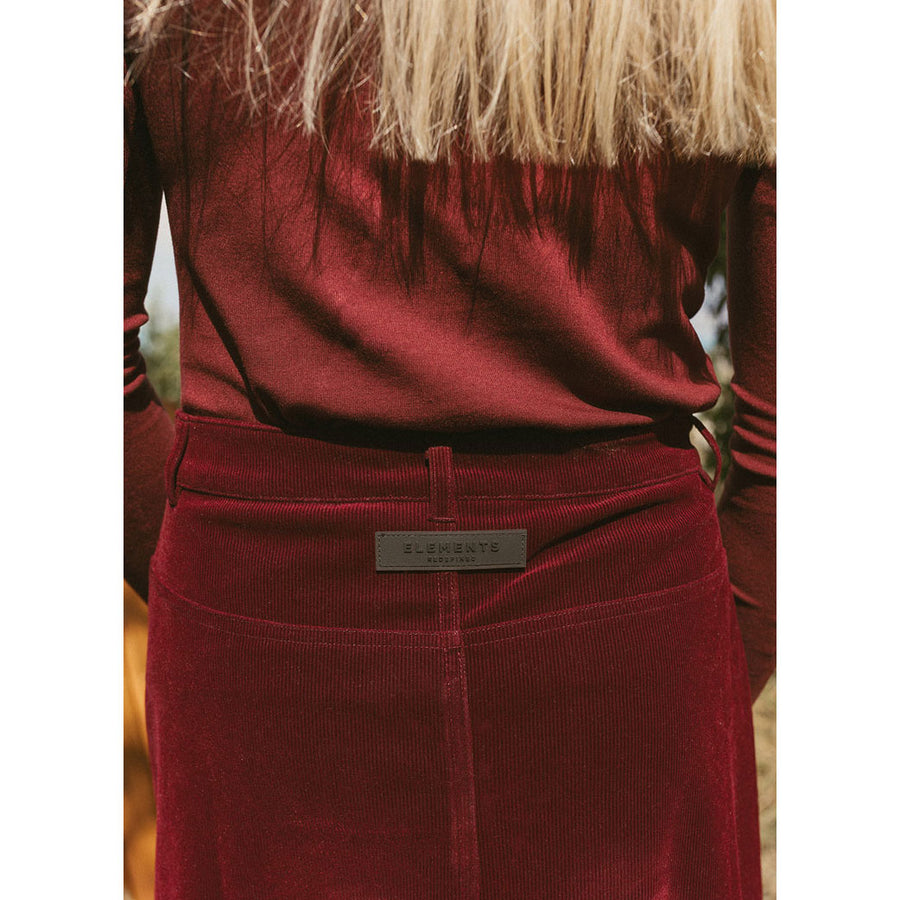 ELEMENTS Maroon Corduroy Maxi Skirt