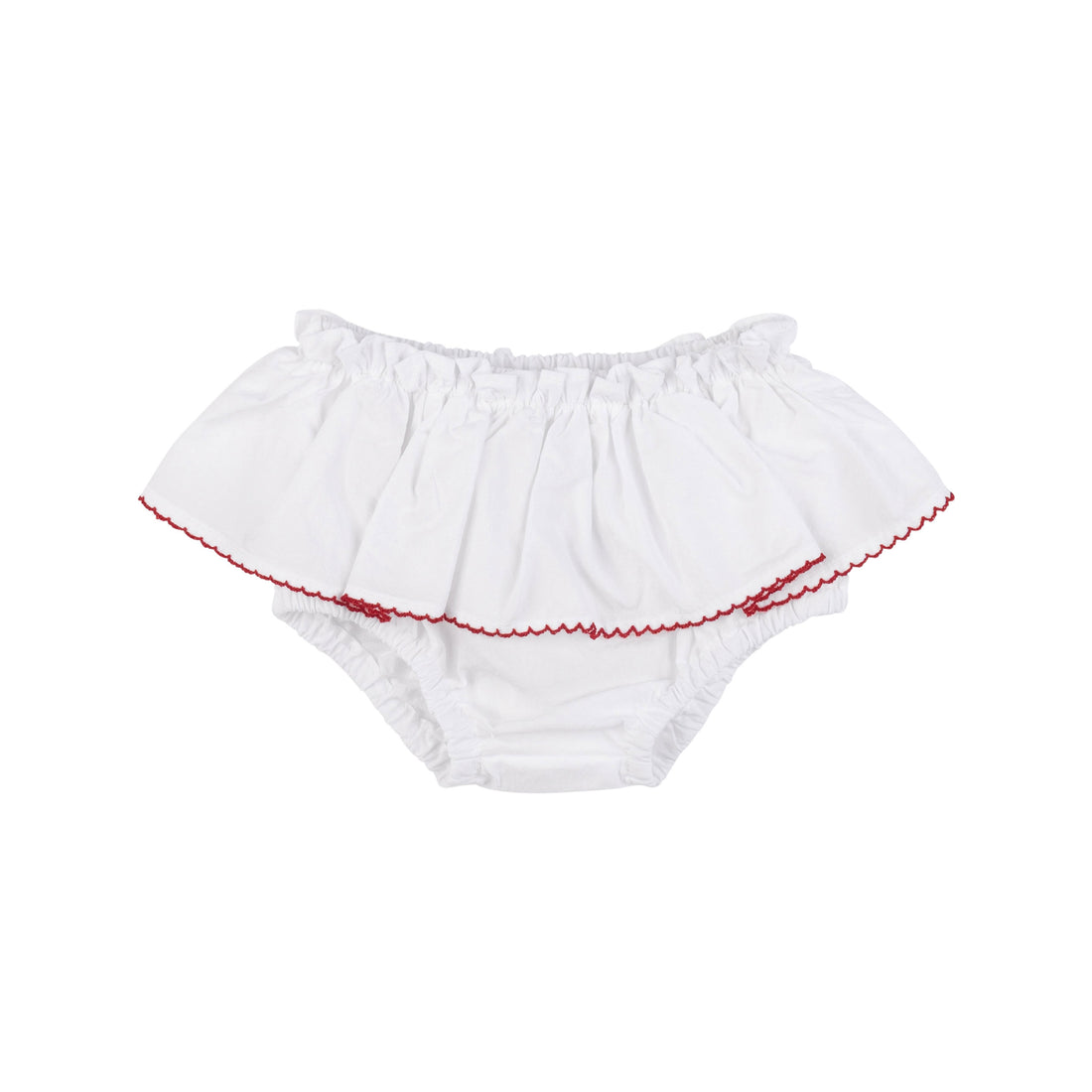 Babe and Tess White/Pomegranate Volant Bloomer