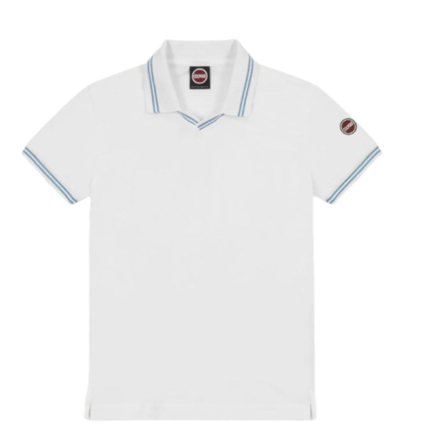 Colmar Bianco Coconut Collar Trim V Polo