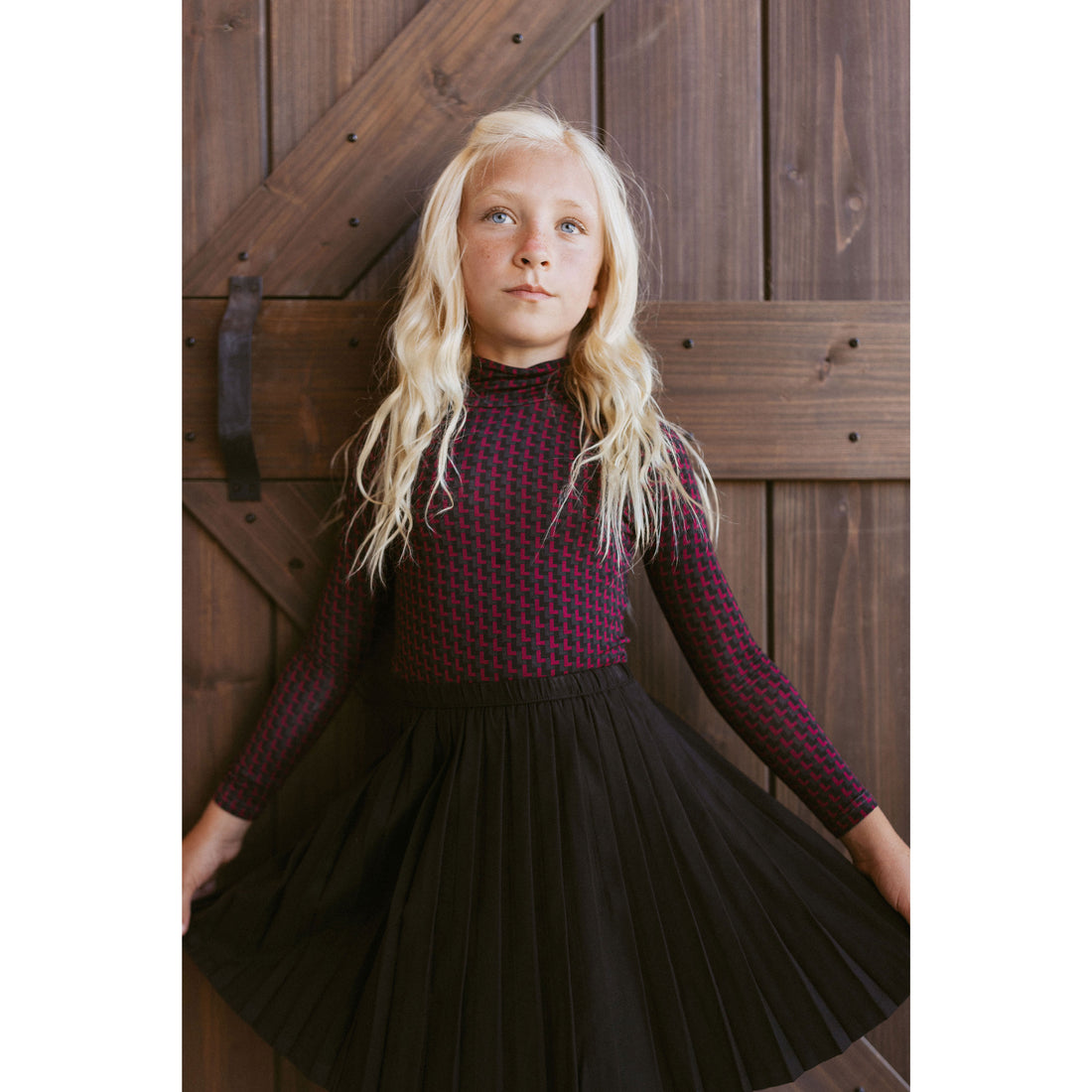L by Ladida Fuchsia Logo Printed Turtleneck
