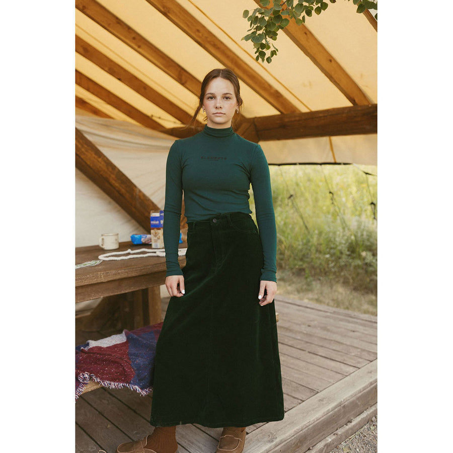 ELEMENTS Green Corduroy Maxi Skirt