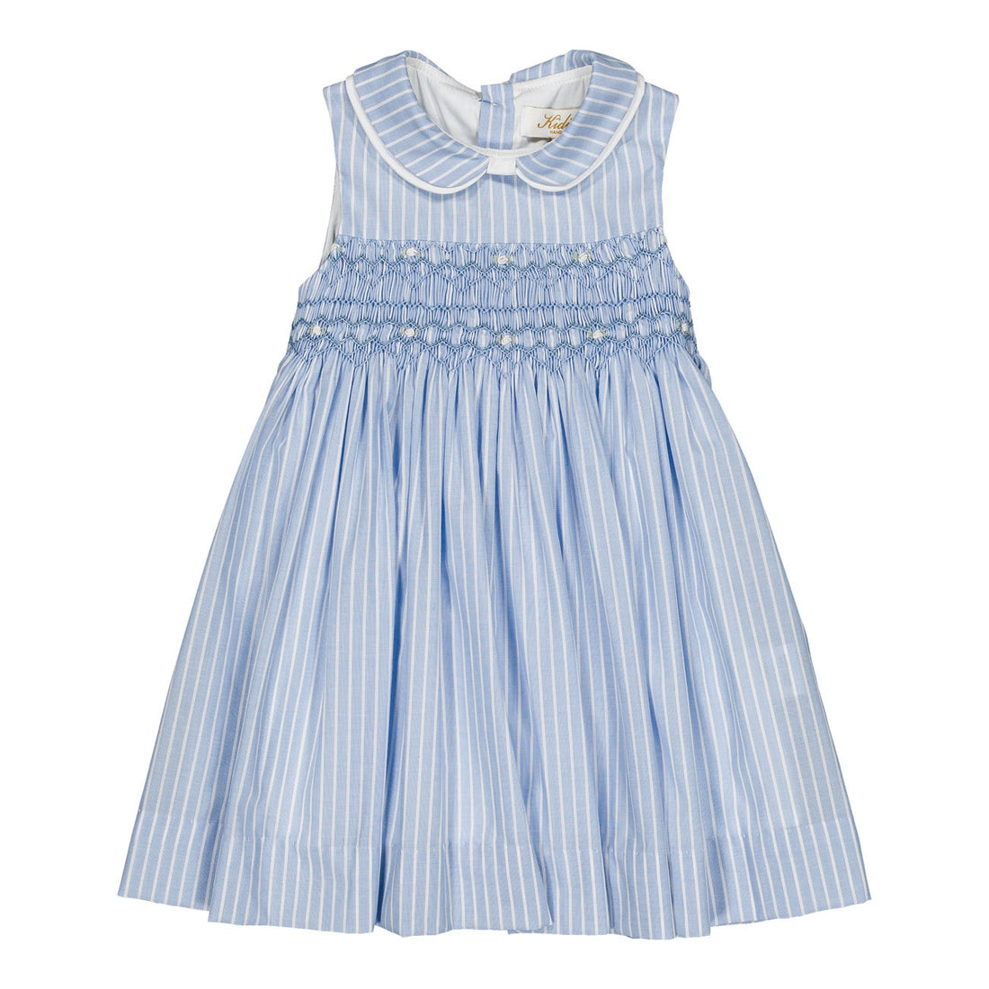 Kidiwi Cornflower Stripe Maud Smocked Dress