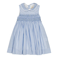 Kidiwi Cornflower Stripe Maud Smocked Dress