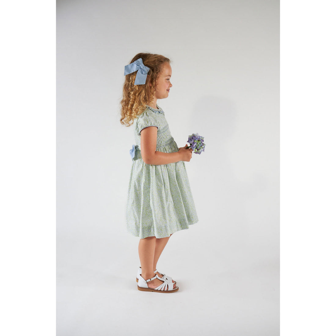 Kidiwi Little Blue Print Hars Smocked Dress