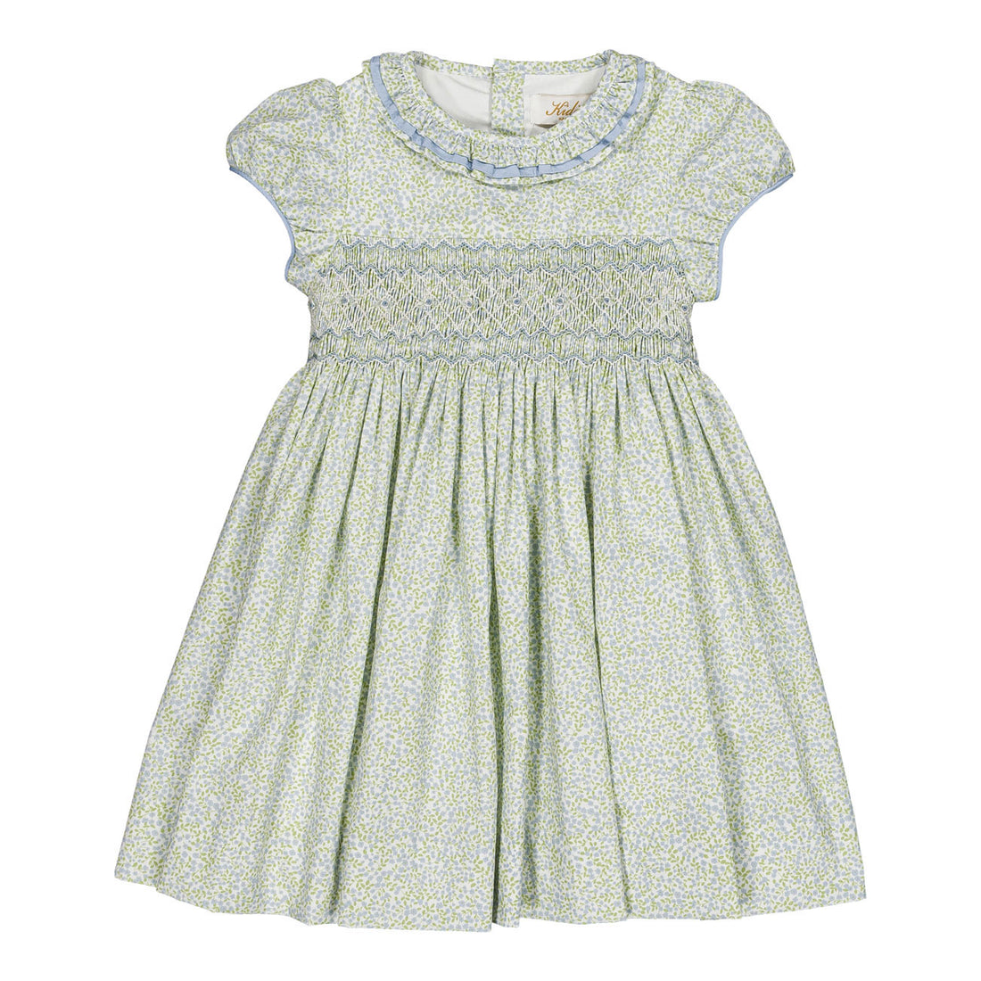 Kidiwi Little Blue Print Hars Smocked Dress