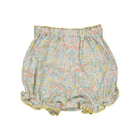 Kidiwi Coral Yellow Floral Myrtille Smocked Bloomer