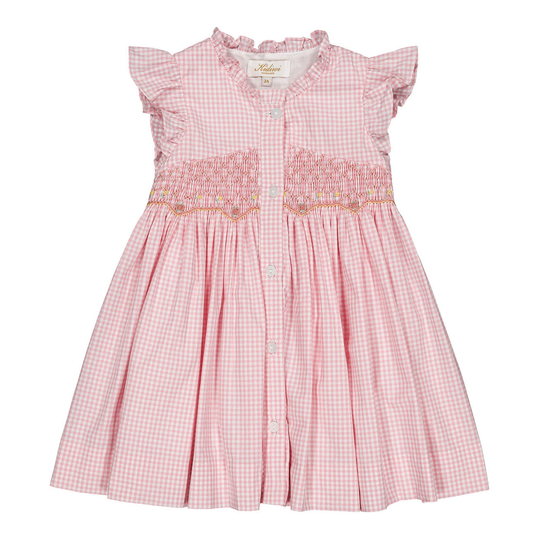 Kidiwi Candy Pink Gingham Lolyne Smocked Dress