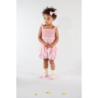 Kidiwi Candy Pink Gingham Francine Smocked Romper