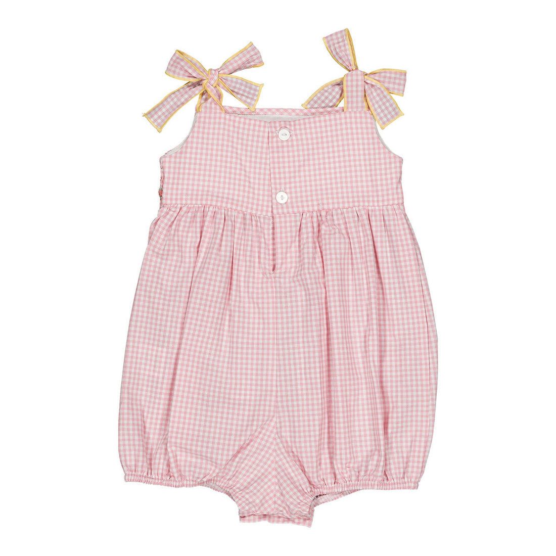 Kidiwi Candy Pink Gingham Francine Smocked Romper