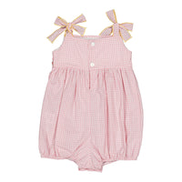 Kidiwi Candy Pink Gingham Francine Smocked Romper