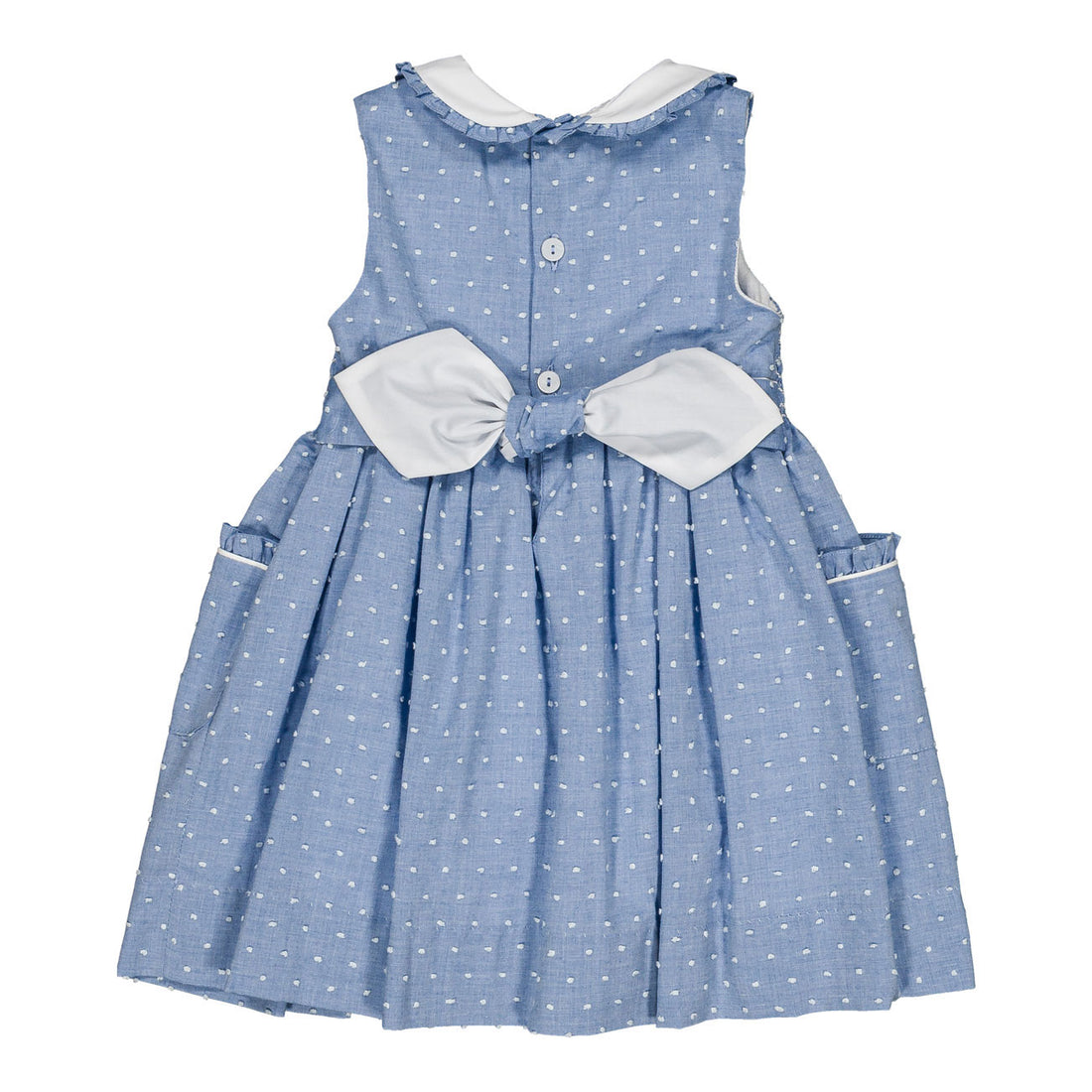 Kidiwi Porcelain Blue Plumetis Lxia Smocked Dress