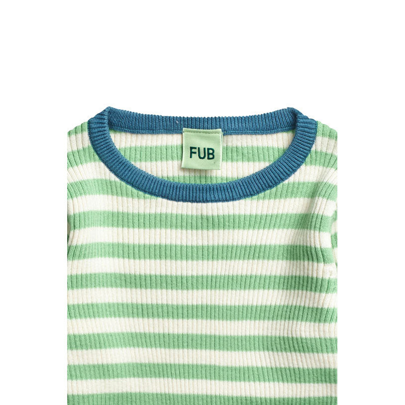 FUB Ecru/Emerald Striped Top