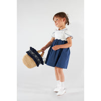 Kidiwi Navy Seersucker Celestine Dress