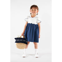 Kidiwi Navy Seersucker Celestine Dress
