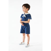 Kidiwi Navy Seersucker Eustache Shirt