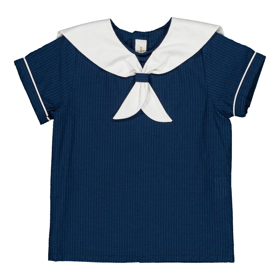 Kidiwi Navy Seersucker Eustache Shirt