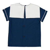 Kidiwi Navy Seersucker Eustache Shirt