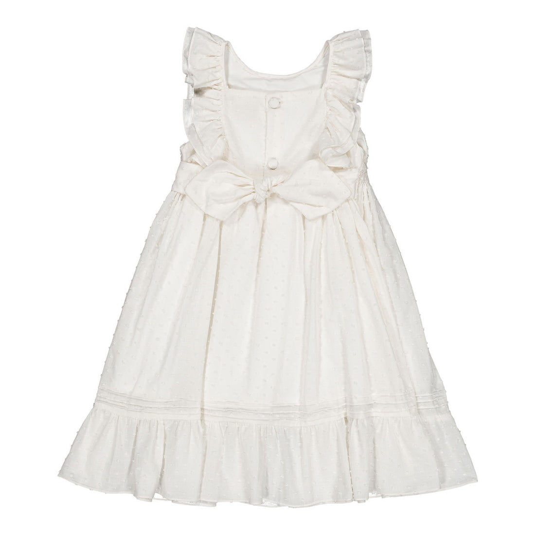 Kidiwi Off White Plumetis Melanie Smocked Dress