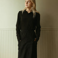 ELEMENTS Jet Black Cord Cargo Maxi Skirt